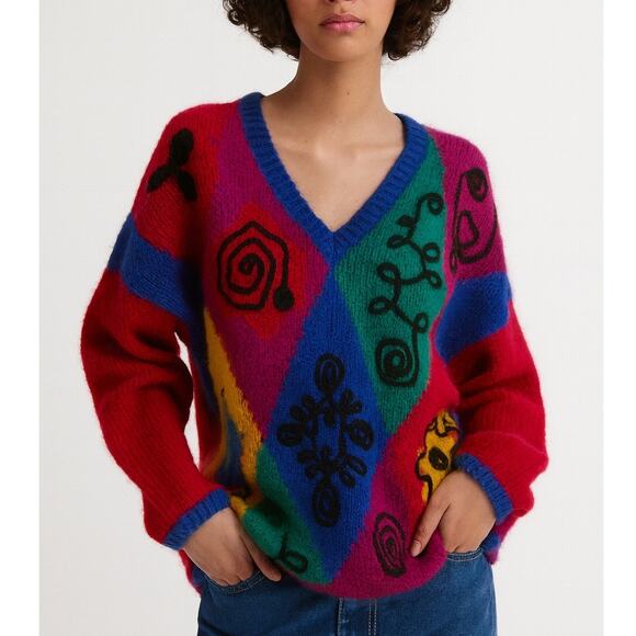 Vintage Sweaters - Vintage 90s The Limited Geometric Mohair Sweater